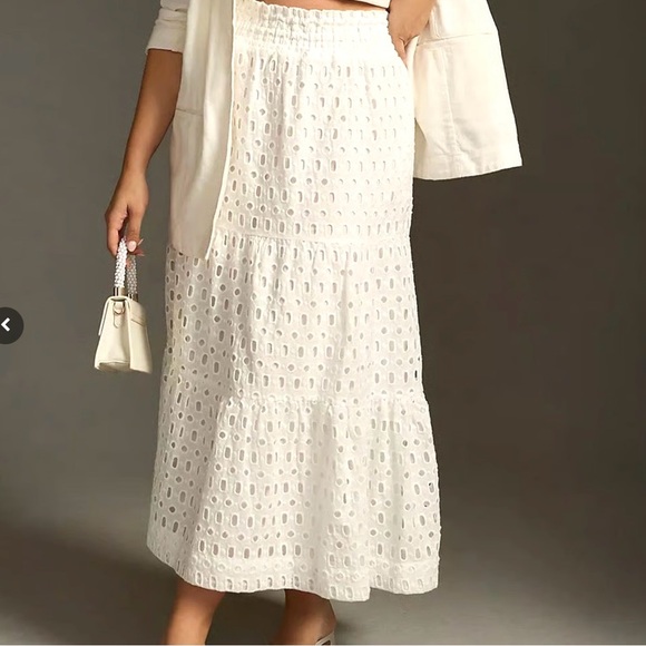 Anthropologie Dresses & Skirts - The Somerset White Eyelet Skirt by Anthropologie size 2X